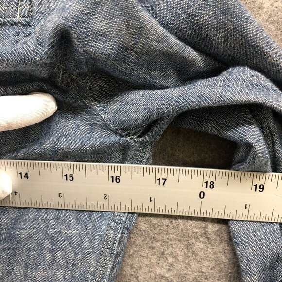 J. Crew Perfect Shirt Womens XXS Blue Chambray Utility Cotton Roll Tab Sleeve - Picture 7 of 9